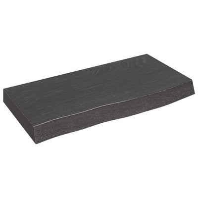 Seinähylly tummanruskea 60x30x(2-6) cm käsitelty täystammi