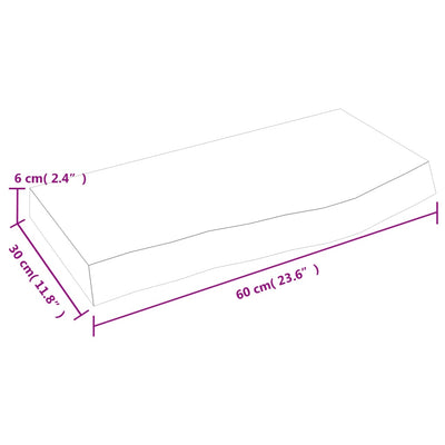 Seinähylly tummanruskea 60x30x(2-6) cm käsitelty täystammi