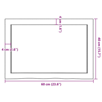 Seinähylly tummanruskea 60x40x(2-6) cm käsitelty täystammi