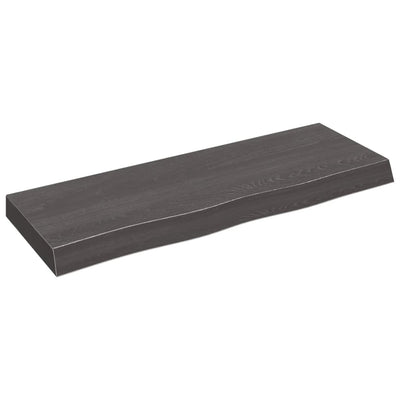 Seinähylly tummanruskea 80x30x(2-6) cm käsitelty täystammi