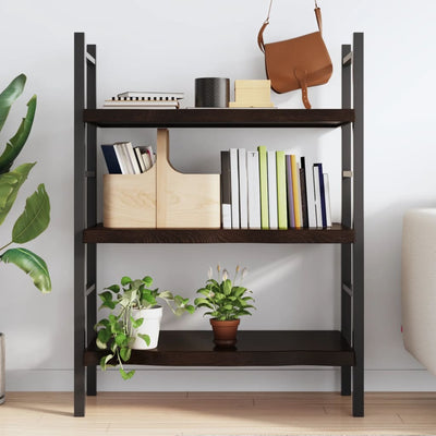Seinähylly tummanruskea 80x40x(2-6) cm käsitelty täystammi