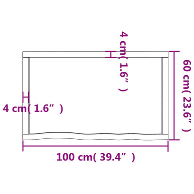 Seinähylly tummanruskea 100x60x(2-6) cm käsitelty täystammi