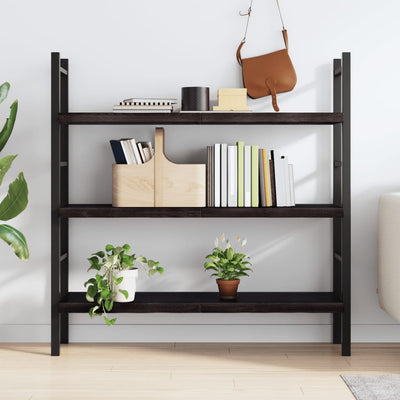 Seinähylly tummanruskea 120x40x(2-4) cm käsitelty täystammi