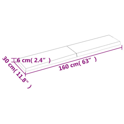 Seinähylly tummanruskea 160x30x(2-6) cm käsitelty täystammi