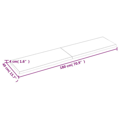 Seinähylly tummanruskea 180x40x(2-4) cm käsitelty täystammi