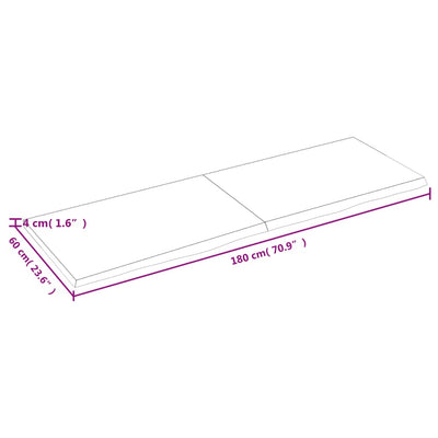 Seinähylly tummanruskea 180x60x(2-4) cm käsitelty täystammi