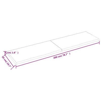 Seinähylly tummanruskea 200x50x(2-4) cm käsitelty täystammi