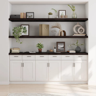 Seinähylly tummanruskea 200x50x(2-6) cm käsitelty täystammi