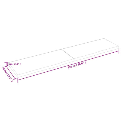 Seinähylly tummanruskea 220x50x(2-6) cm käsitelty täystammi