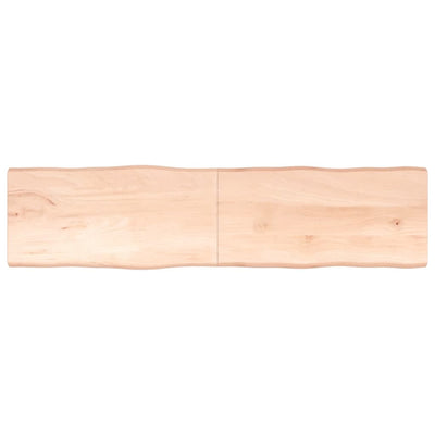 Pöytälevy 200x50x(2-4) cm käsittelemätön täysi puu elävä reuna
