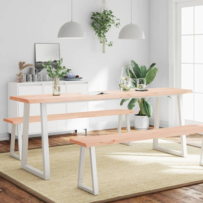 Pöytälevy 200x50x(2-6) cm käsittelemätön täysi puu elävä reuna