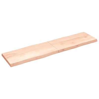 Pöytälevy 200x50x(2-6) cm käsittelemätön täysi puu elävä reuna
