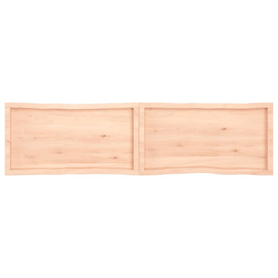Pöytälevy 200x50x(2-6) cm käsittelemätön täysi puu elävä reuna