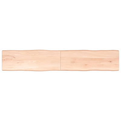 Pöytälevy 220x40x(2-4) cm käsittelemätön täysi puu elävä reuna