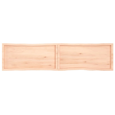 Pöytälevy 220x50x(2-4) cm käsittelemätön täysi puu elävä reuna