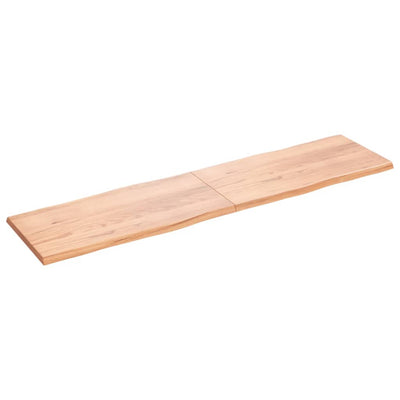 vidaXLPöytälevy ruskea 200x50x(2-4)cm käsitelty täystammi elävä reuna