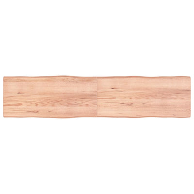 vidaXLPöytälevy ruskea 220x50x(2-4)cm käsitelty täystammi elävä reuna