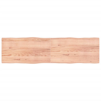 vidaXLPöytälevy ruskea 220x60x(2-4)cm käsitelty täystammi elävä reuna