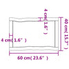 Pöytälevy ruskea 60x40x(2-4)cm käsitelty täystammi elävä reuna