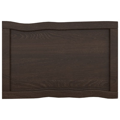 Pöytälevy ruskea 60x40x(2-6)cm käsitelty täystammi elävä reuna