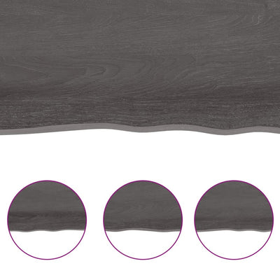 Pöytälevy ruskea 60x60x(2-4)cm käsitelty täystammi elävä reuna