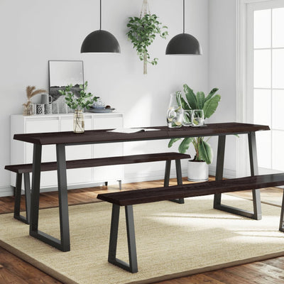 vidaXLPöytälevy ruskea 200x60x(2-4)cm käsitelty täystammi elävä reuna
