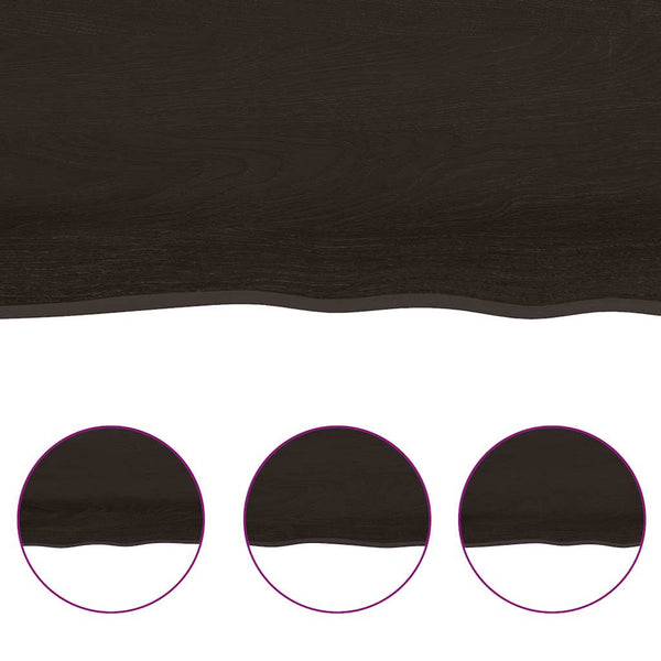 Ruskea pöytälevy Cucuzel 200x60x(2-4)cm (käsitelty täystammi elävä reuna)
