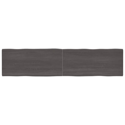 vidaXLPöytälevy ruskea 220x50x(2-4)cm käsitelty täystammi elävä reuna