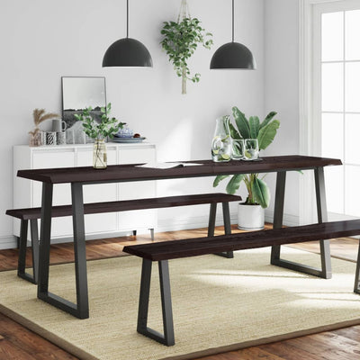 vidaXLPöytälevy ruskea 220x50x(2-4)cm käsitelty täystammi elävä reuna