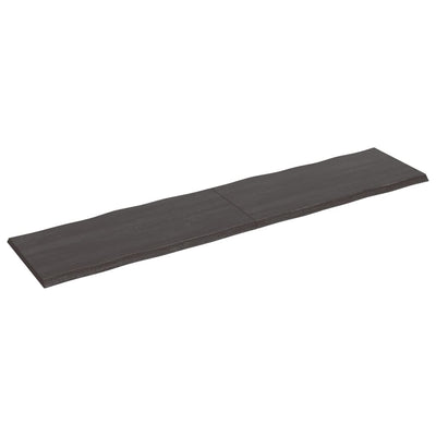 vidaXLPöytälevy ruskea 220x50x(2-4)cm käsitelty täystammi elävä reuna
