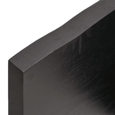 vidaXLPöytälevy ruskea 220x50x(2-4)cm käsitelty täystammi elävä reuna