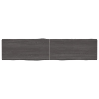 vidaXLPöytälevy ruskea 220x50x(2-6)cm käsitelty täystammi elävä reuna