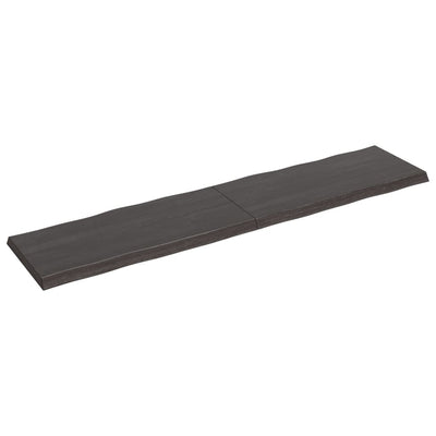 vidaXLPöytälevy ruskea 220x50x(2-6)cm käsitelty täystammi elävä reuna