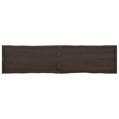 vidaXLPöytälevy ruskea 220x50x(2-6)cm käsitelty täystammi elävä reuna