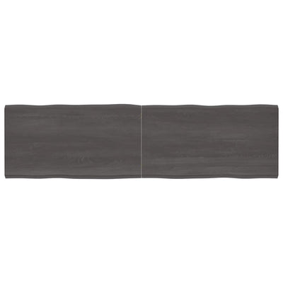 vidaXLPöytälevy ruskea 220x60x(2-6)cm käsitelty täystammi elävä reuna