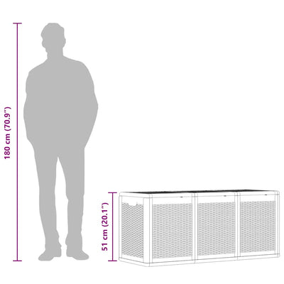 Harmaa ulkosäilytyslaatikko Cosita 270 l (pp rottinki)