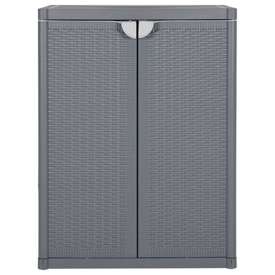 Ulkosäilytyskaappi harmaa 65x45x88 cm PP rottinki