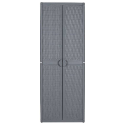 Ulkosäilytyskaappi harmaa 65x45x172 cm PP rottinki