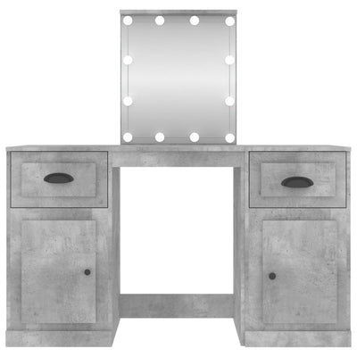 Peilipöytä LED-valoilla betoninharmaa 130x50x132,5 cm
