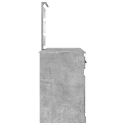 Peilipöytä LED-valoilla betoninharmaa 130x50x132,5 cm