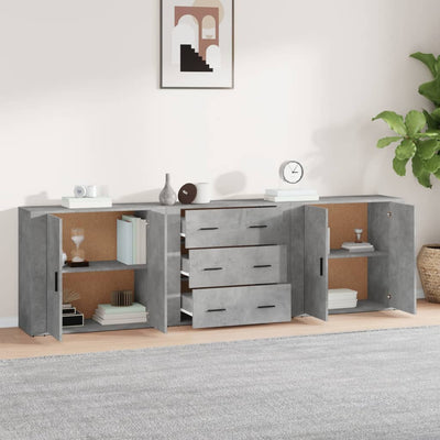 Senkit 3 kpl betoninharmaa tekninen puu