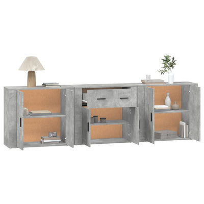 Senkit 3 kpl betoninharmaa tekninen puu