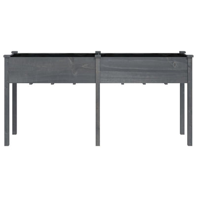 Kukkalaatikko vuorauksella harmaa 161x45x76 cm täysi kuusi