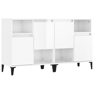Senkit 2 kpl korkeakiilto valkoinen 60x35x70 cm tekninen puu