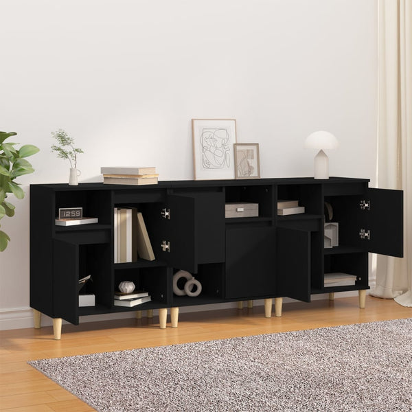Senkit 3 kpl musta 60x35x70 cm tekninen puu