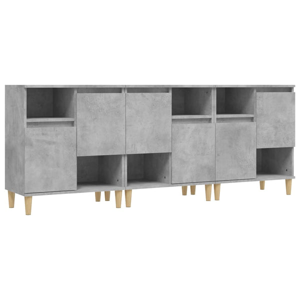 Senkit 3 kpl betoninharmaa 60x35x70 cm tekninen puu