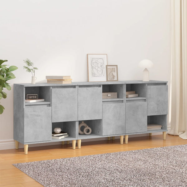 Senkit 3 kpl betoninharmaa 60x35x70 cm tekninen puu