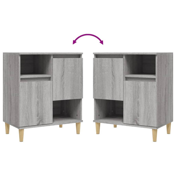 Sonoma senkit harmaa 3 kpl 60x35x70 cm teknisestä puusta