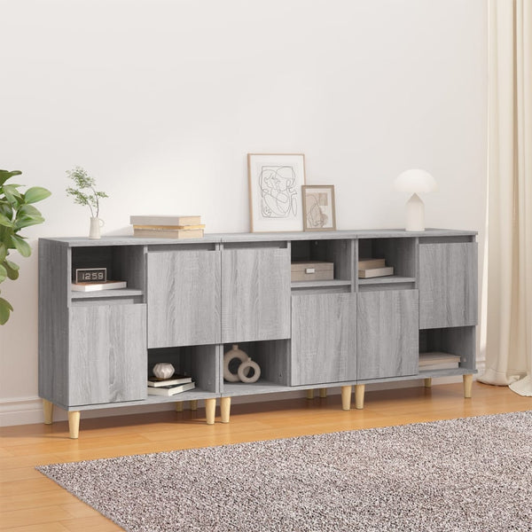 Sonoma senkit harmaa 3 kpl 60x35x70 cm teknisestä puusta