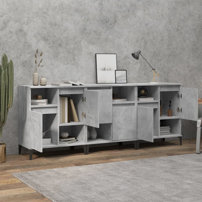 Senkit 3 kpl betoninharmaa 60x35x70 cm tekninen puu